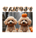 飛び出す★秋を感じるトイプードル（個別スタンプ：20）
