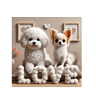 ビションフリーゼとチワワ♡3Dリアル（個別スタンプ：24）