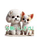 ビションフリーゼとチワワ♡3Dリアル（個別スタンプ：26）