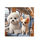 ビションフリーゼとチワワ♡3Dリアル（個別スタンプ：35）