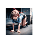 ギリギリ攻める美少女×ワンコの夜（個別スタンプ：6）
