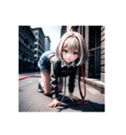 ギリギリ攻める美少女×ワンコの夜（個別スタンプ：13）