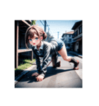 ギリギリ攻める美少女×ワンコの夜（個別スタンプ：16）