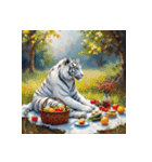 ホワイトタイガーの新日常6（個別スタンプ：11）