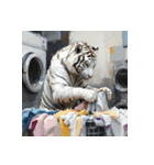 ホワイトタイガーの新日常6（個別スタンプ：14）