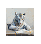 ホワイトタイガーの新日常6（個別スタンプ：24）