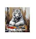 ホワイトタイガーの新日常6（個別スタンプ：34）