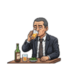 ピクセルアートなサラリーマン（個別スタンプ：3）