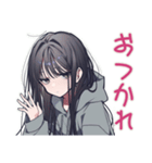 陰キャ女子のネガティブモード（個別スタンプ：3）