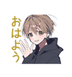ゆるパーカーくんの毎日挨拶（個別スタンプ：1）
