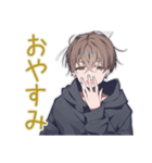 ゆるパーカーくんの毎日挨拶（個別スタンプ：7）