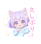 メガネ×猫耳パーカーの女の子スタンプ（個別スタンプ：33）