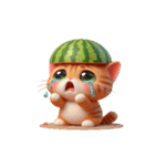 さわやかでおもしろいスイカにゃん（個別スタンプ：13）