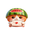 さわやかでおもしろいスイカにゃん（個別スタンプ：17）