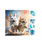 【動く】うさぎとネコ ミーム リアル（個別スタンプ：19）