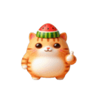 スイカをかぶった超かわいいネコ星人（個別スタンプ：11）