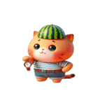 スイカをかぶった超かわいいネコ星人（個別スタンプ：16）