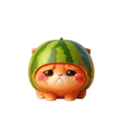 スイカをかぶった超かわいいネコ星人（個別スタンプ：19）
