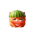 スイカをかぶった超かわいいネコ星人（個別スタンプ：20）