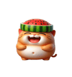 スイカをかぶった超かわいいネコ星人（個別スタンプ：29）