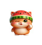 スイカ頭にゃんにゃん大爆笑（個別スタンプ：32）