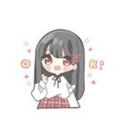 黒髪ストレートヘアの女の子（個別スタンプ：2）