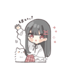 黒髪ストレートヘアの女の子（個別スタンプ：8）