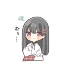 黒髪ストレートヘアの女の子（個別スタンプ：13）