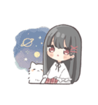 黒髪ストレートヘアの女の子（個別スタンプ：14）