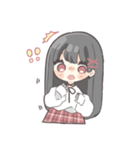 黒髪ストレートヘアの女の子（個別スタンプ：15）