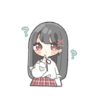 黒髪ストレートヘアの女の子（個別スタンプ：16）