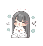 黒髪ストレートヘアの女の子（個別スタンプ：26）