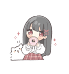 黒髪ストレートヘアの女の子（個別スタンプ：28）