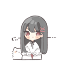 黒髪ストレートヘアの女の子（個別スタンプ：30）