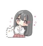 黒髪ストレートヘアの女の子（個別スタンプ：31）