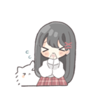 黒髪ストレートヘアの女の子（個別スタンプ：35）