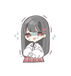 黒髪ストレートヘアの女の子（個別スタンプ：36）