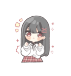 黒髪ストレートヘアの女の子（個別スタンプ：37）