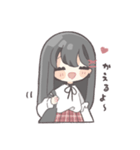 黒髪ストレートヘアの女の子（個別スタンプ：40）