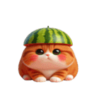 おもしろスイカ猫の日常ショー（個別スタンプ：6）