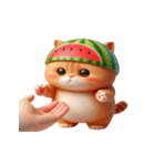 おもしろスイカ猫の日常ショー（個別スタンプ：9）