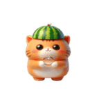 おもしろスイカ猫の日常ショー（個別スタンプ：10）