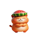 おもしろスイカ猫の日常ショー（個別スタンプ：13）
