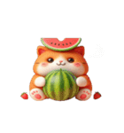 おもしろスイカ猫の日常ショー（個別スタンプ：15）