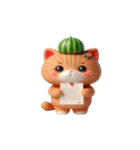 おもしろスイカ猫の日常ショー（個別スタンプ：20）