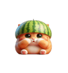 おもしろスイカ猫の日常ショー（個別スタンプ：21）