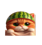 おもしろスイカ猫の日常ショー（個別スタンプ：22）