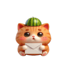 おもしろスイカ猫の日常ショー（個別スタンプ：23）