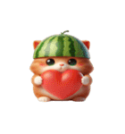 おもしろスイカ猫の日常ショー（個別スタンプ：25）