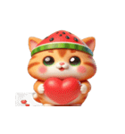 おもしろスイカ猫の日常ショー（個別スタンプ：26）